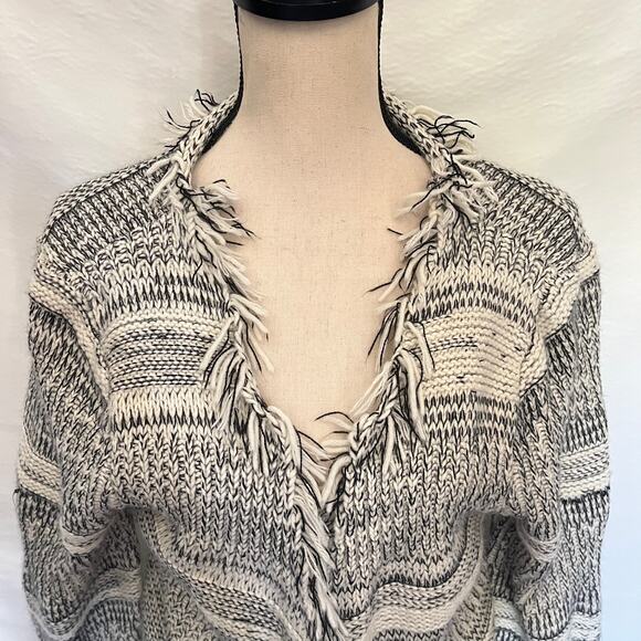 Dolce Cabo Fringe Cardigan Womens Sweater Sz Large Boho Western Festival Cottage - Picture 2 of 9